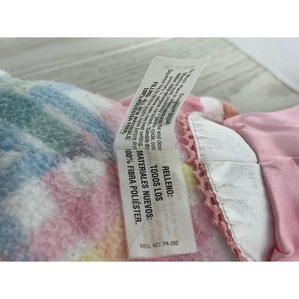 Playskool Snuzzles Baby Doll Pink Pastel Plaid Vintage 1996 squeaks